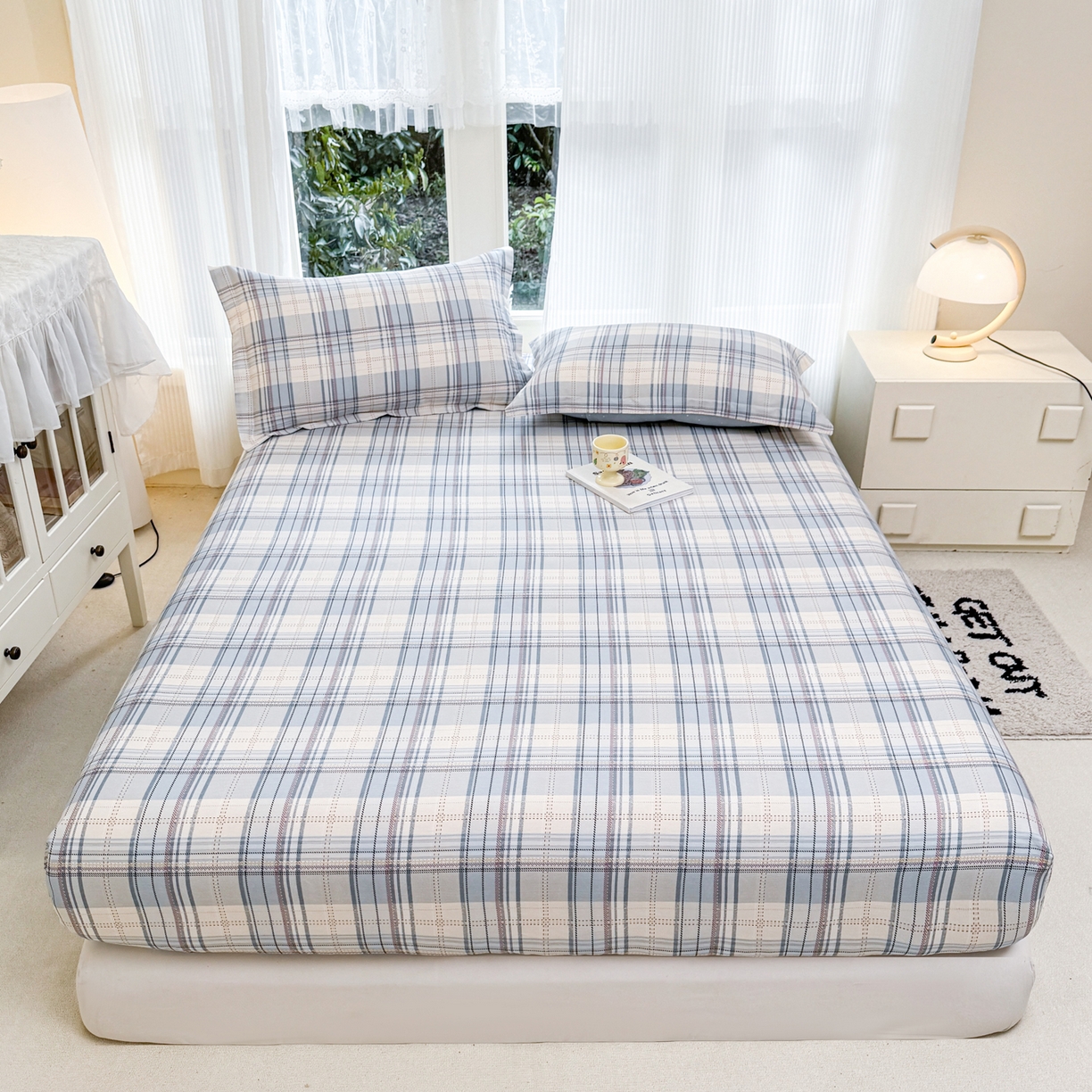 91家纺网 家纺一手货源 找家纺 洺兰家居 2026新款全棉纯棉13070小清新印花单床笠床笠单件 艾丽娅