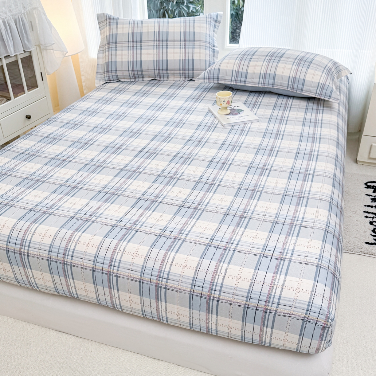 91家纺网 家纺一手货源 找家纺 洺兰家居 2026新款全棉纯棉13070小清新印花单床笠床笠单件 艾丽娅