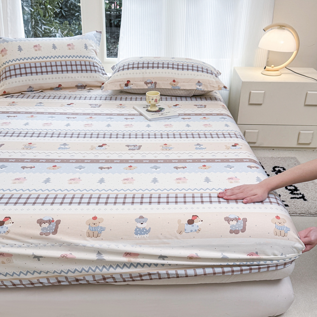 洺兰家居 2026新款全棉纯棉13070小清新印花单床笠床笠单件 童年派对