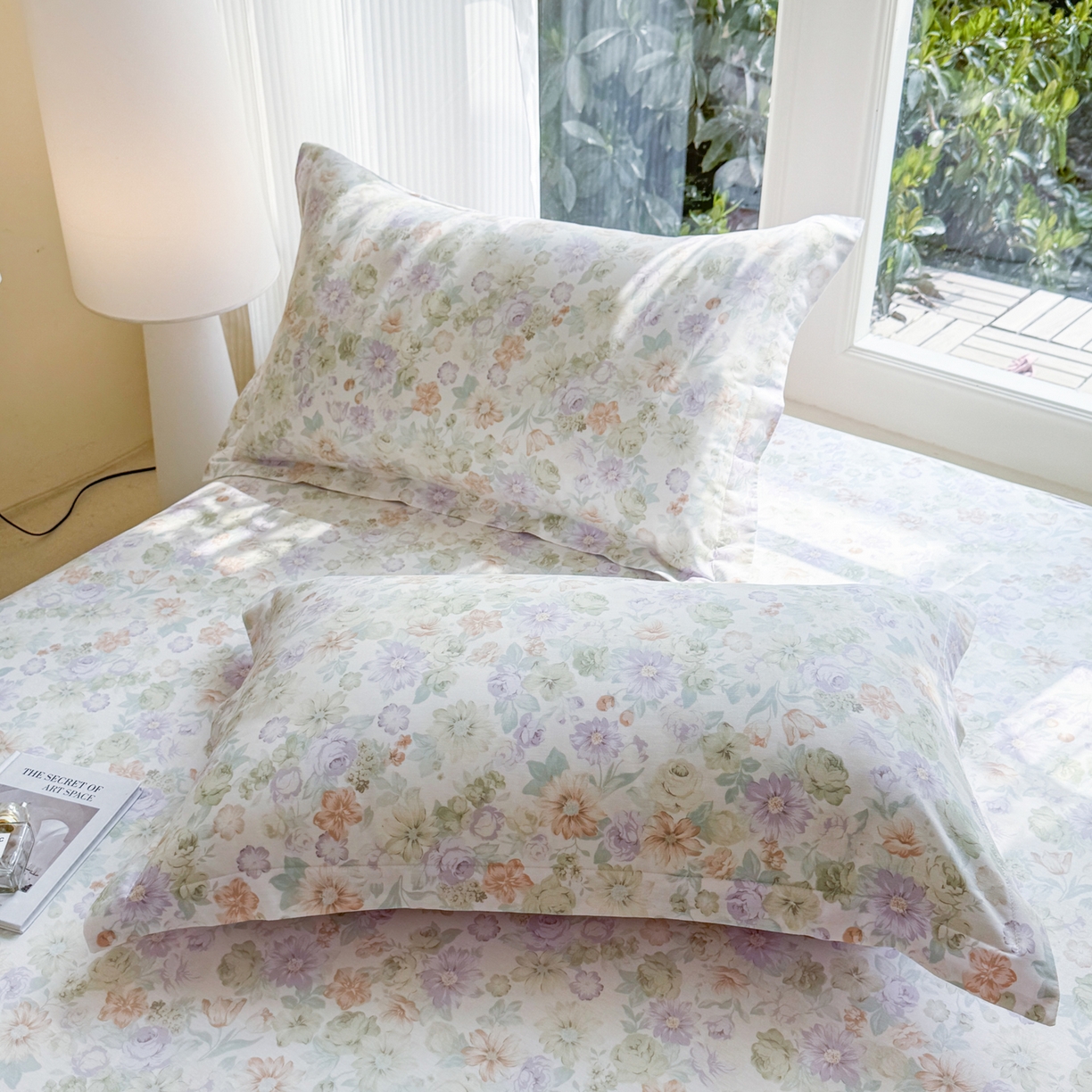 91家纺网 家纺一手货源 找家纺 洺兰家居 2026新款全棉纯棉13070小清新印花单床笠床笠单件 栀子花