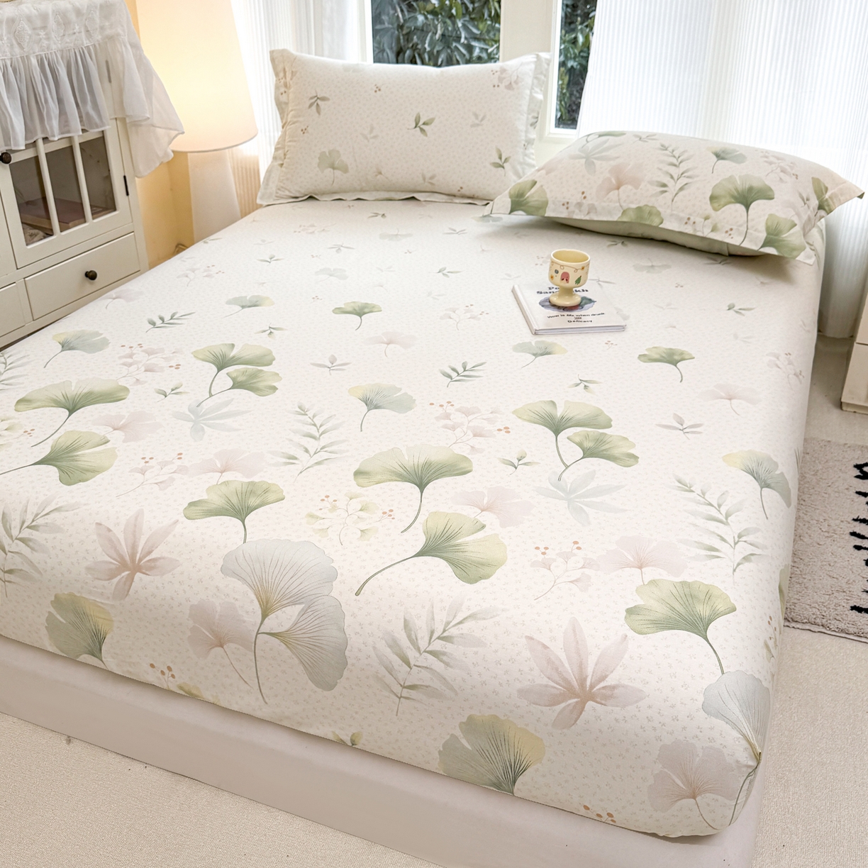 91家纺网 家纺一手货源 找家纺 洺兰家居 2026新款全棉纯棉13070小清新印花单床笠床笠单件 优雅生活