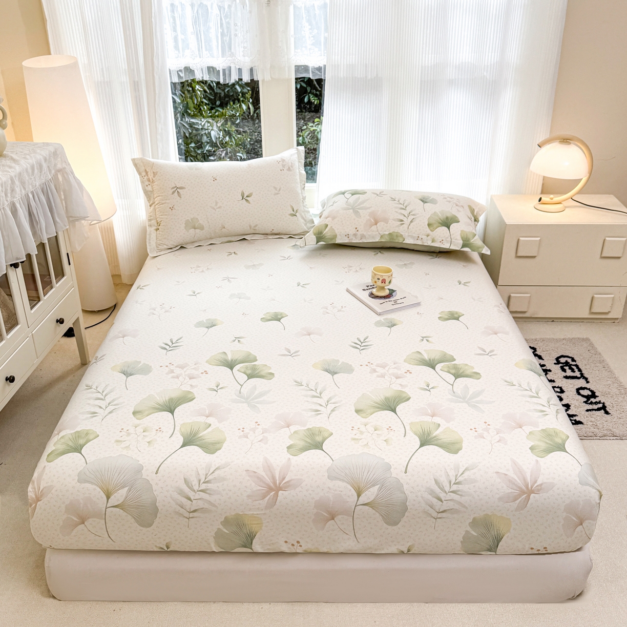 91家纺网 家纺一手货源 找家纺 洺兰家居 2026新款全棉纯棉13070小清新印花单床笠床笠单件 优雅生活