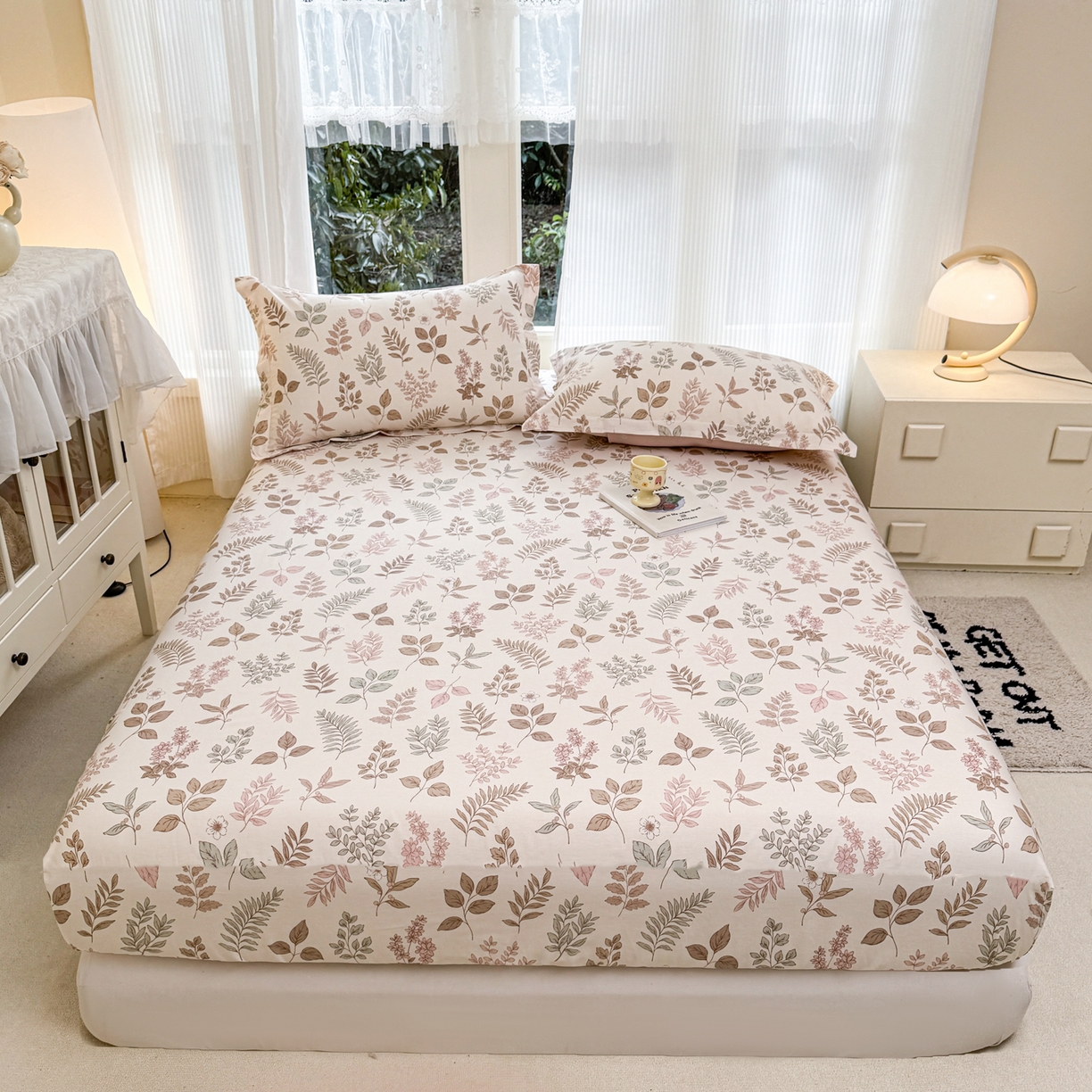 91家纺网 家纺一手货源 找家纺 洺兰家居 2026新款全棉纯棉13070小清新印花单床笠床笠单件 晚风细语