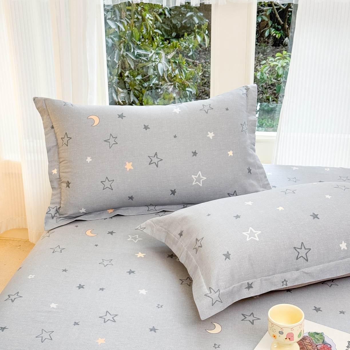 91家纺网 家纺一手货源 找家纺 洺兰家居 2026新款全棉纯棉13070小清新印花单床笠床笠单件 星空奇遇