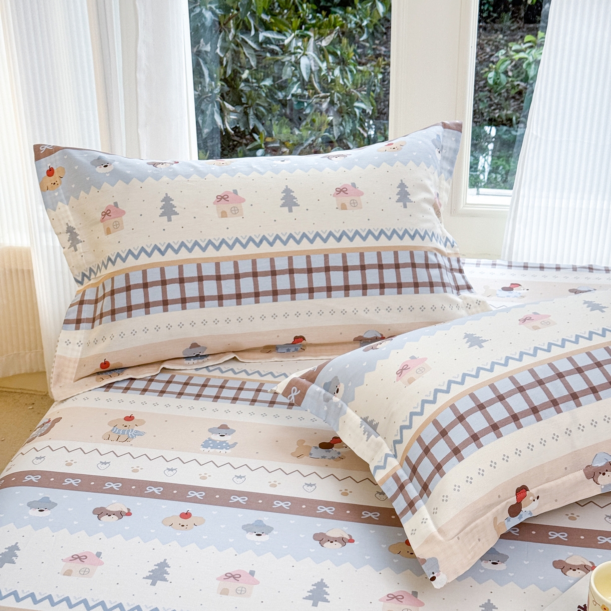 91家纺网 家纺一手货源 找家纺 洺兰家居 2026新款全棉纯棉13070小清新印花单床笠床笠单件 童年派对