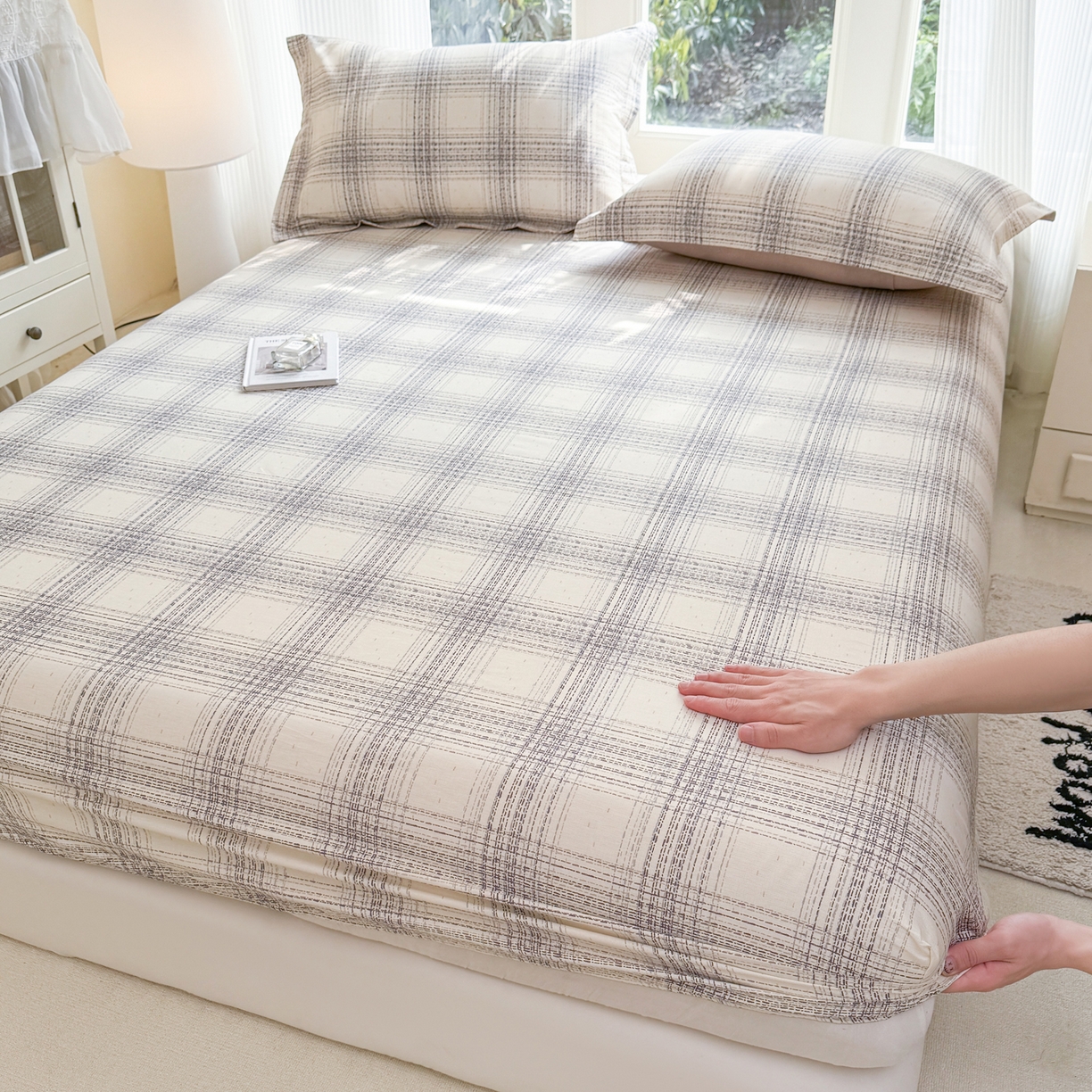 91家纺网 家纺一手货源 找家纺 洺兰家居 2026新款全棉纯棉13070小清新印花单床笠床笠单件 卡特