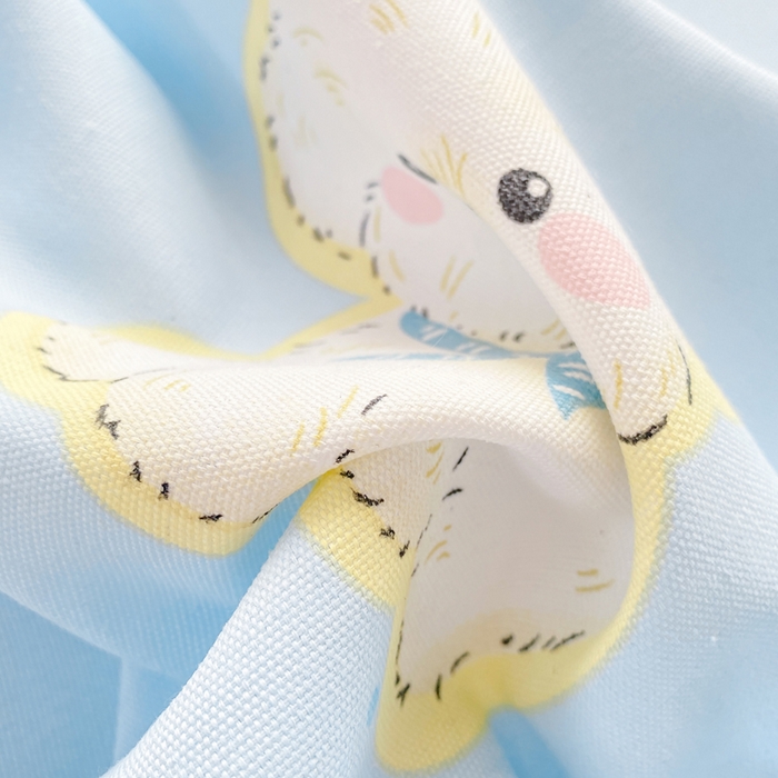 91家纺网 家纺一手货源 找家纺 晓时候 20226新款细纱原棉老粗布床单印花床单单件凉席三件套 甜心汪-蓝