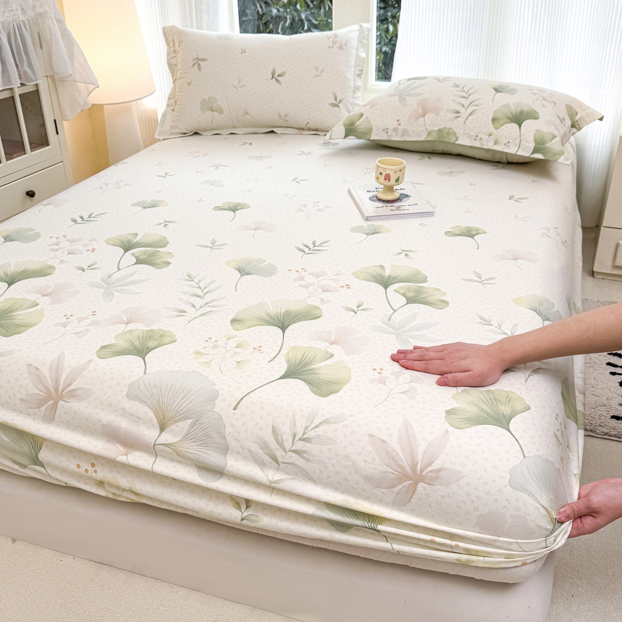 91家纺网 家纺一手货源 找家纺 洺兰家居 2026新款全棉纯棉13070小清新印花单床笠床笠单件 优雅生活