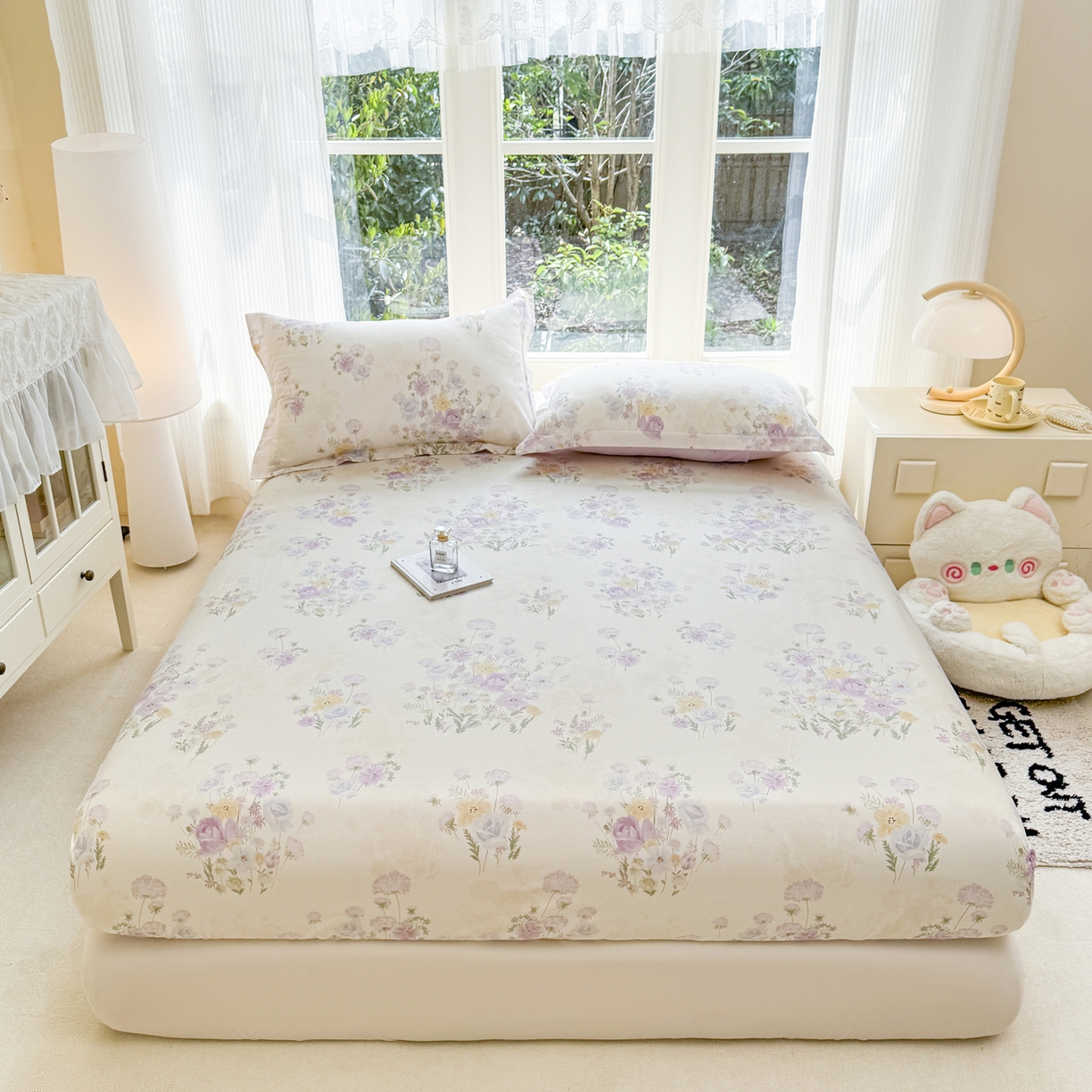 91家纺网 家纺一手货源 找家纺 洺兰家居 2026新款全棉纯棉13070小清新印花单床笠床笠单件 若兰