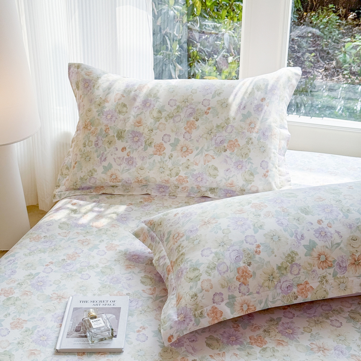 91家纺网 家纺一手货源 找家纺 洺兰家居 2026新款全棉纯棉13070小清新印花单床笠床笠单件 栀子花