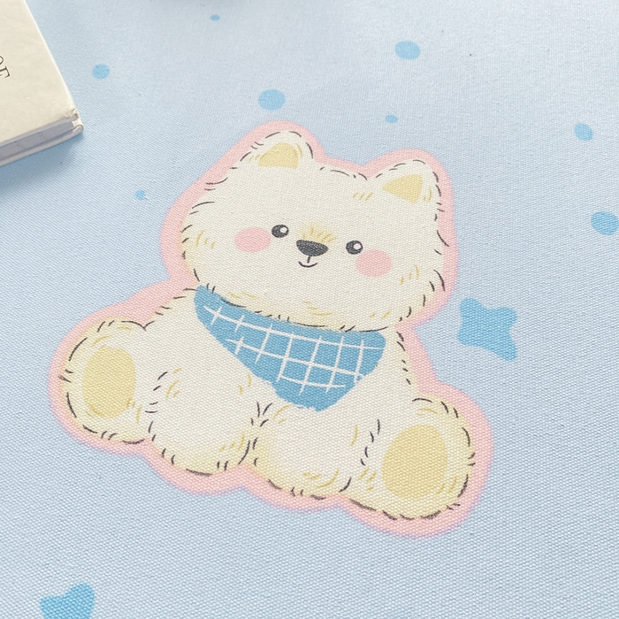 91家纺网 家纺一手货源 找家纺 晓时候 20226新款细纱原棉老粗布床单印花床单单件凉席三件套 甜心汪-蓝