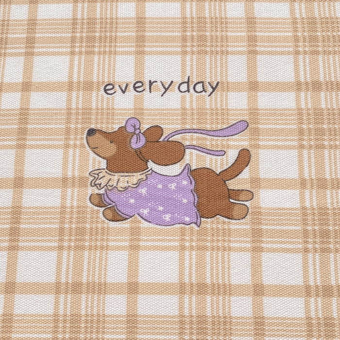 91家纺网 家纺一手货源 找家纺 晓时候 20226新款细纱原棉老粗布床单印花床单单件凉席三件套 欢乐小狗