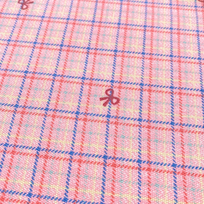 91家纺网 家纺一手货源 找家纺 晓时候 20226新款细纱原棉老粗布床单印花床单单件凉席三件套 粉格蝴蝶结