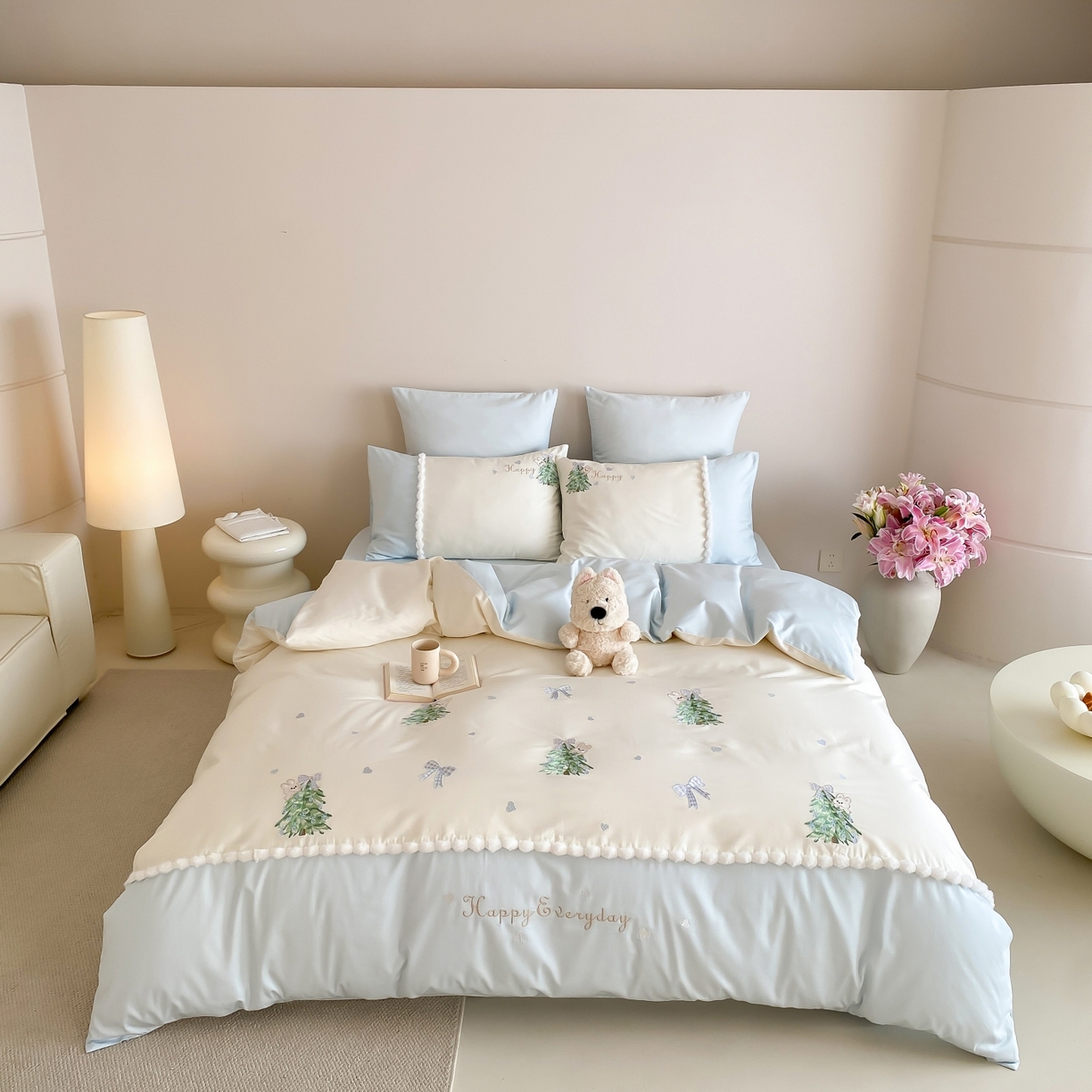 91家纺网 家纺一手货源 找家纺 （总）莎臣豹 2026新款100支新疆长绒棉四件套-森林小兔