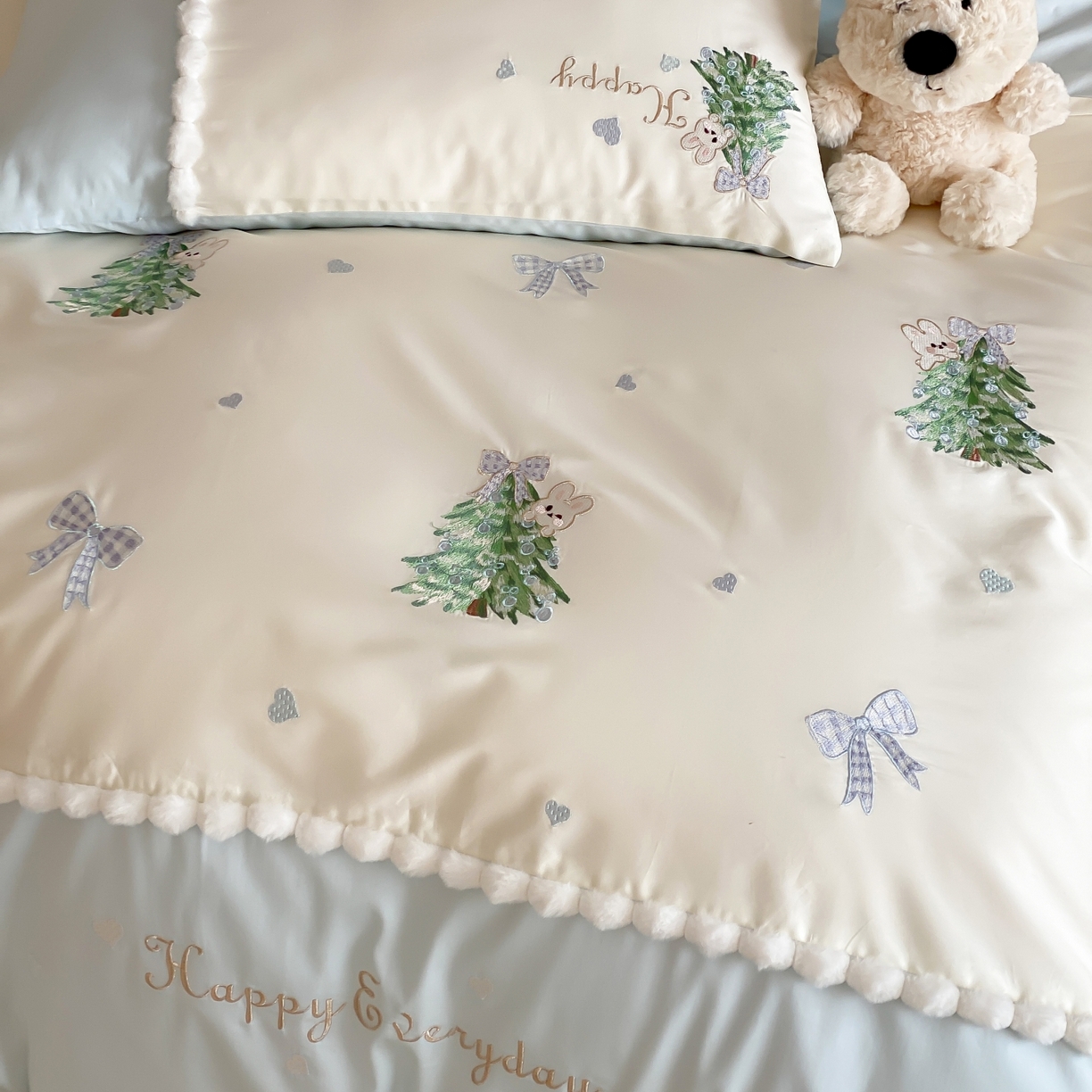 91家纺网 家纺一手货源 找家纺 （总）莎臣豹 2026新款100支新疆长绒棉四件套-森林小兔