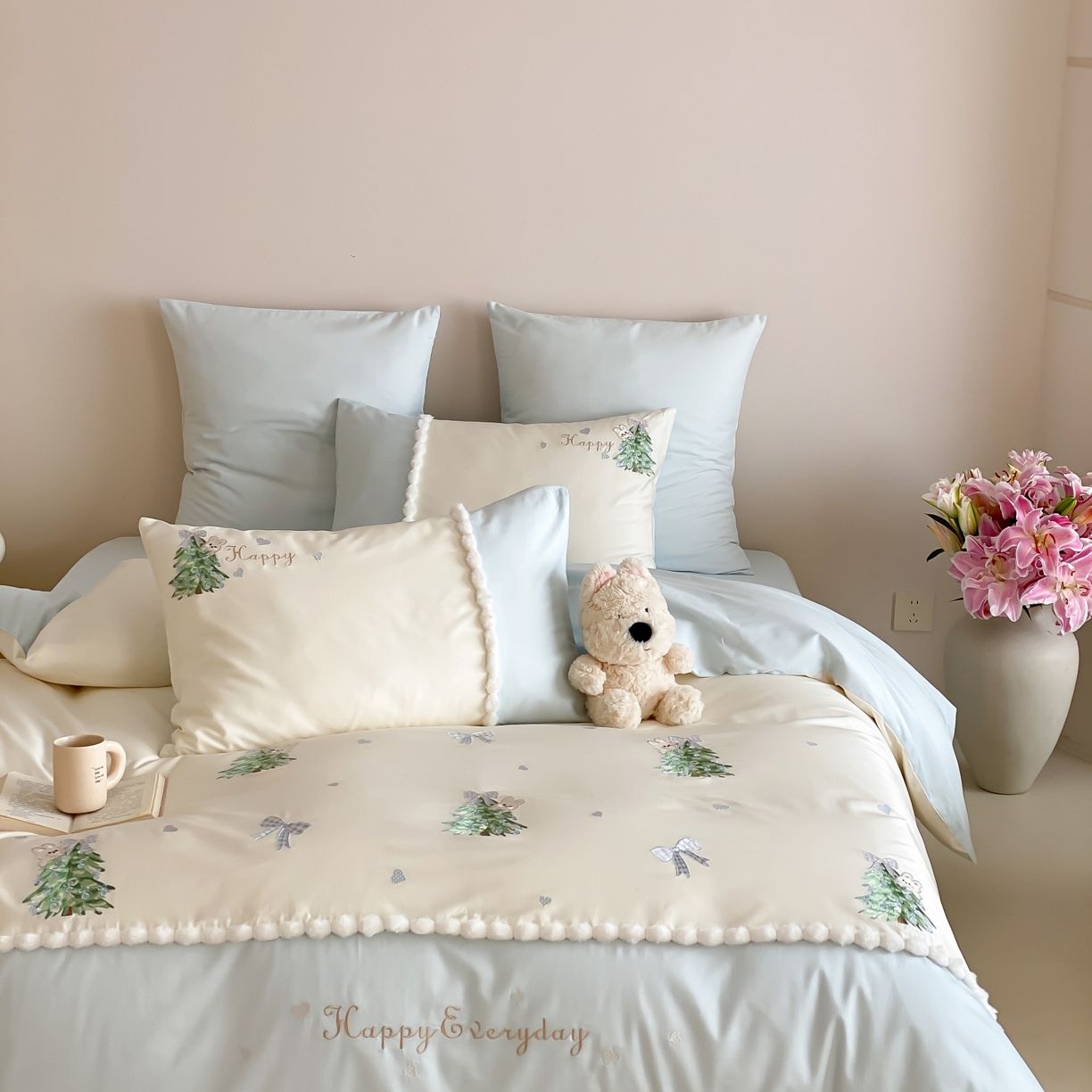 91家纺网 家纺一手货源 找家纺 （总）莎臣豹 2026新款100支新疆长绒棉四件套-森林小兔