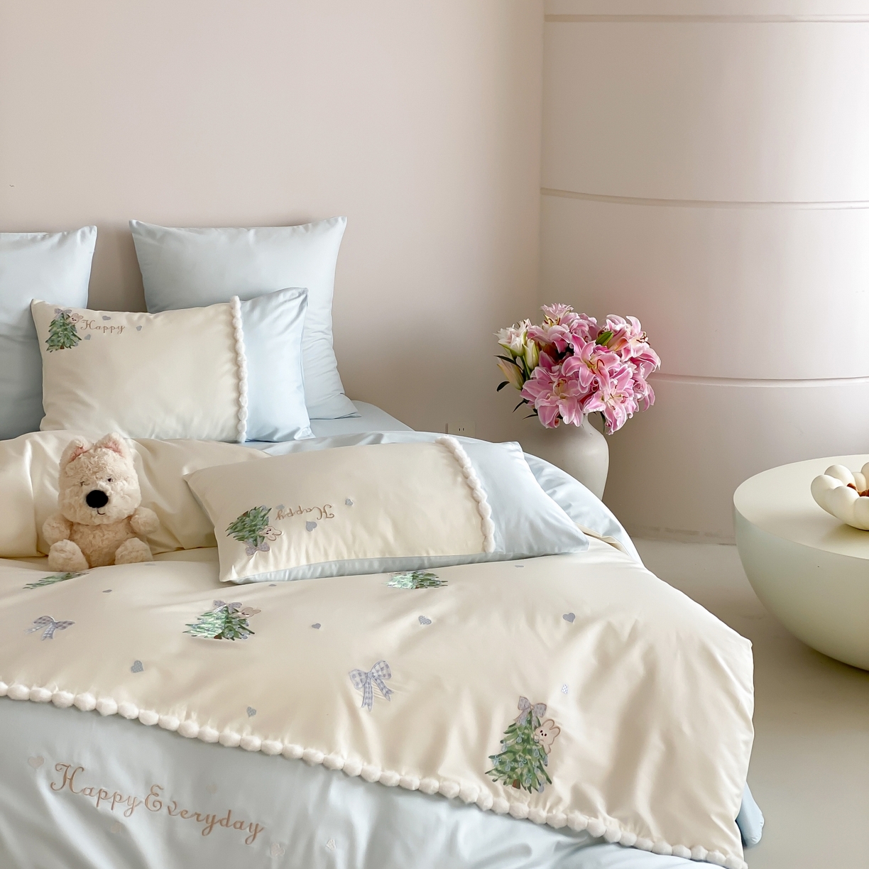 91家纺网 家纺一手货源 找家纺 （总）莎臣豹 2026新款100支新疆长绒棉四件套-森林小兔