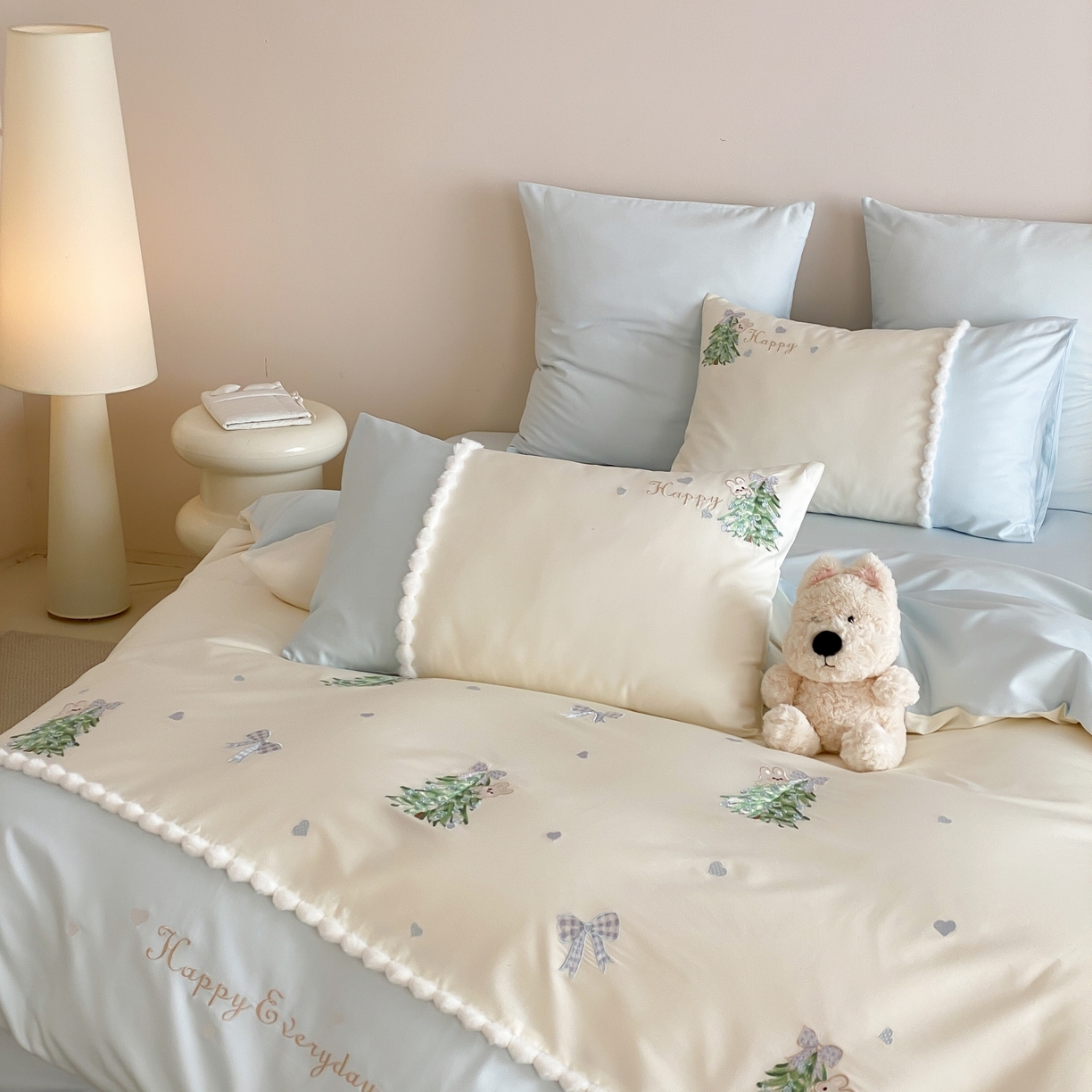 91家纺网 家纺一手货源 找家纺 （总）莎臣豹 2026新款100支新疆长绒棉四件套-森林小兔