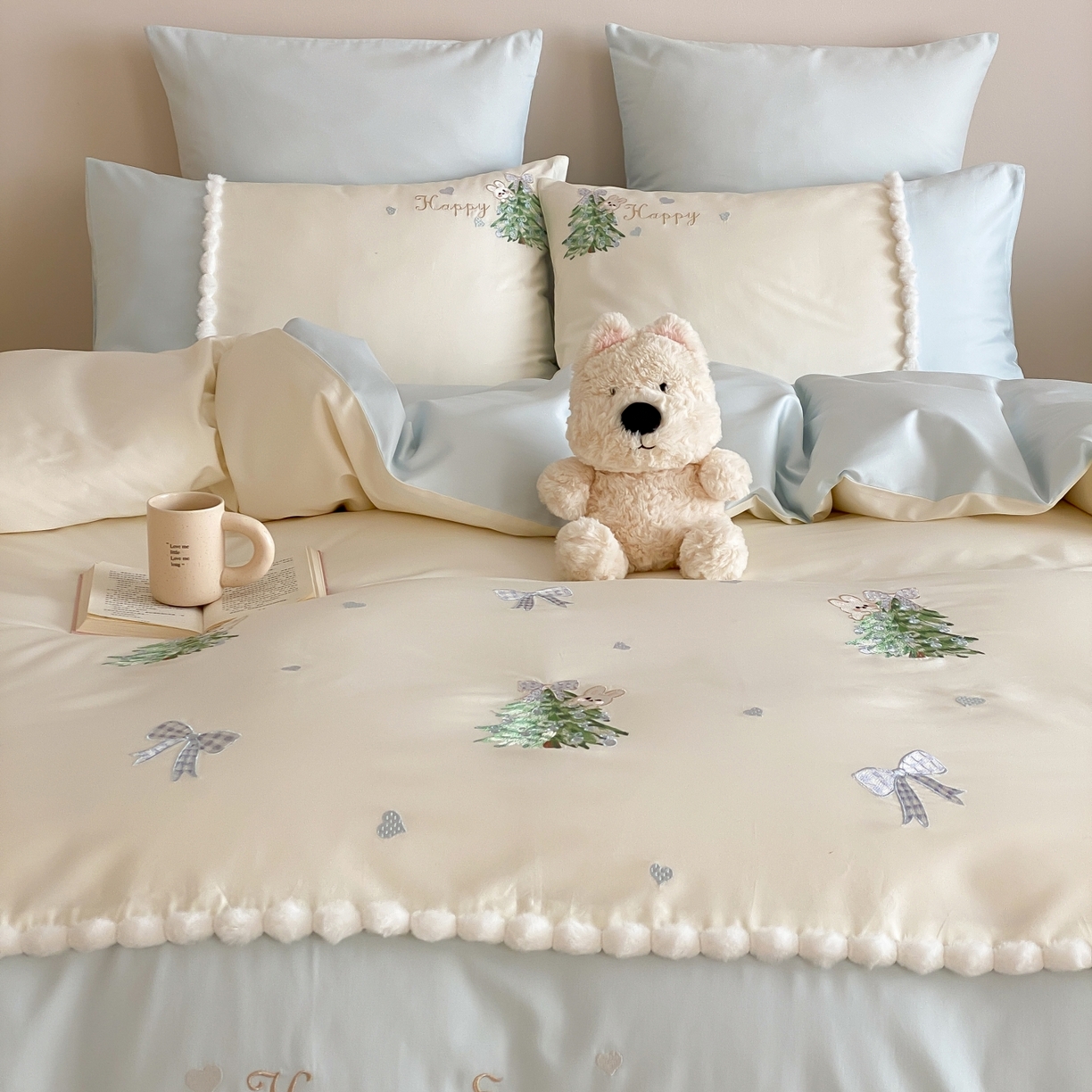 91家纺网 家纺一手货源 找家纺 （总）莎臣豹 2026新款100支新疆长绒棉四件套-森林小兔