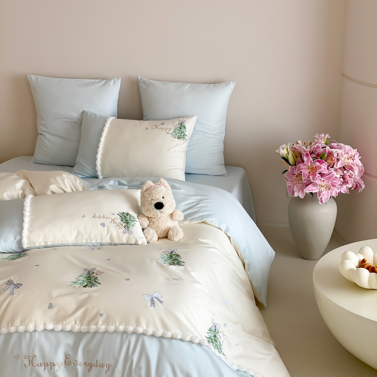 91家纺网 家纺一手货源 找家纺 （总）莎臣豹 2026新款100支新疆长绒棉四件套-森林小兔