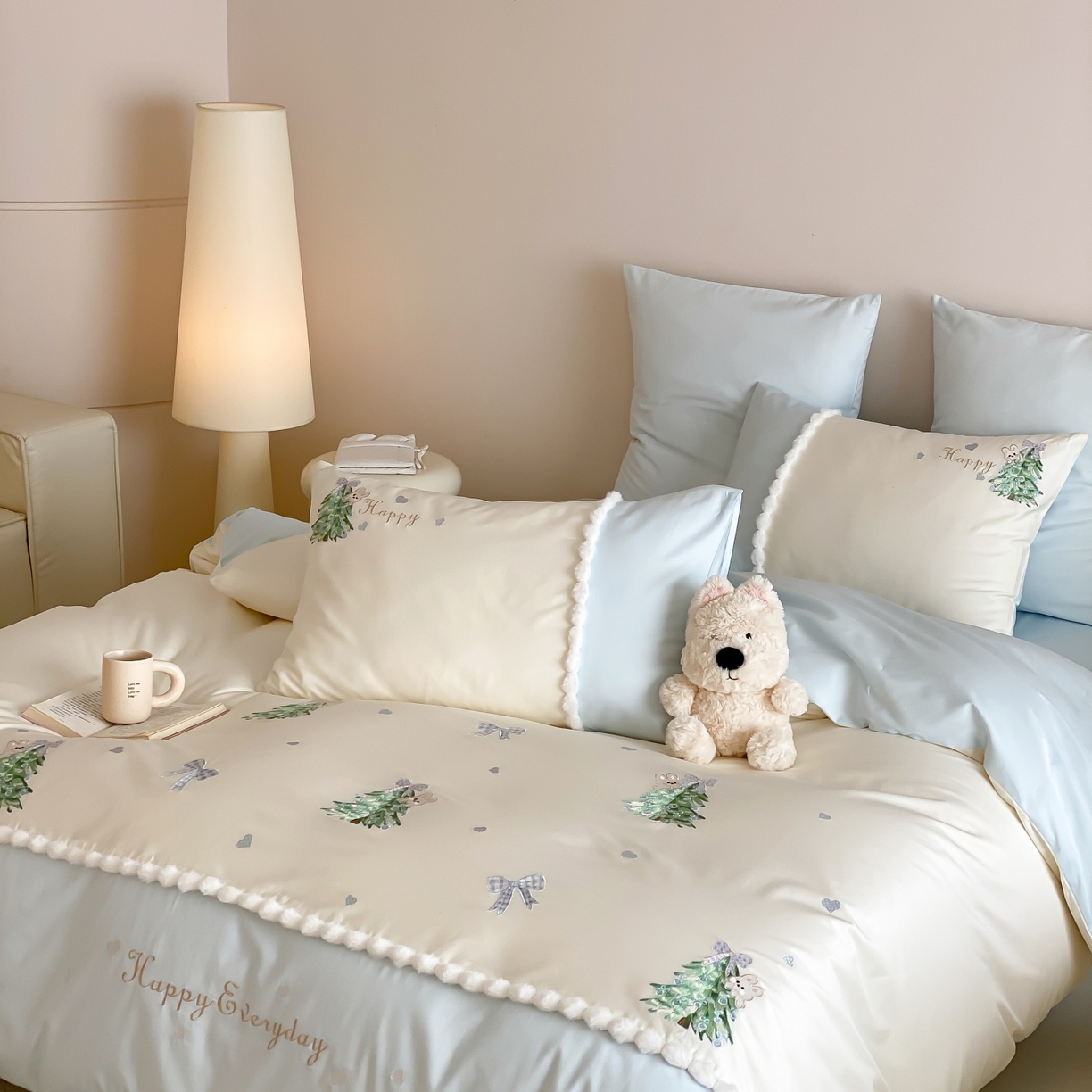 91家纺网 家纺一手货源 找家纺 （总）莎臣豹 2026新款100支新疆长绒棉四件套-森林小兔