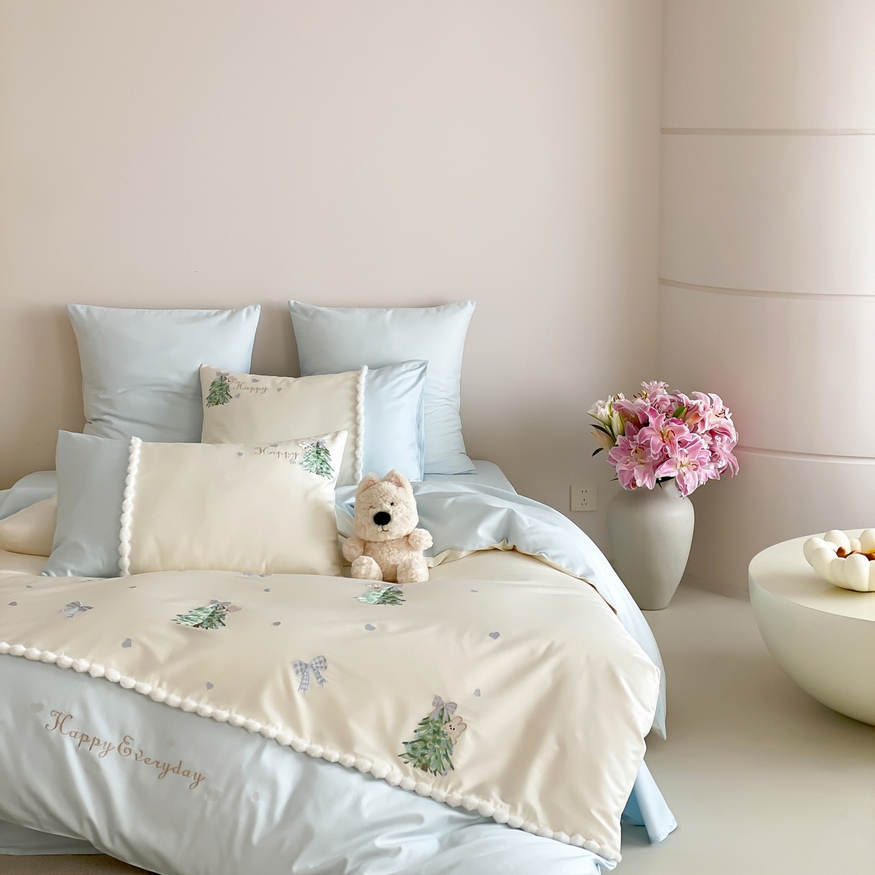 91家纺网 家纺一手货源 找家纺 （总）莎臣豹 2026新款100支新疆长绒棉四件套-森林小兔