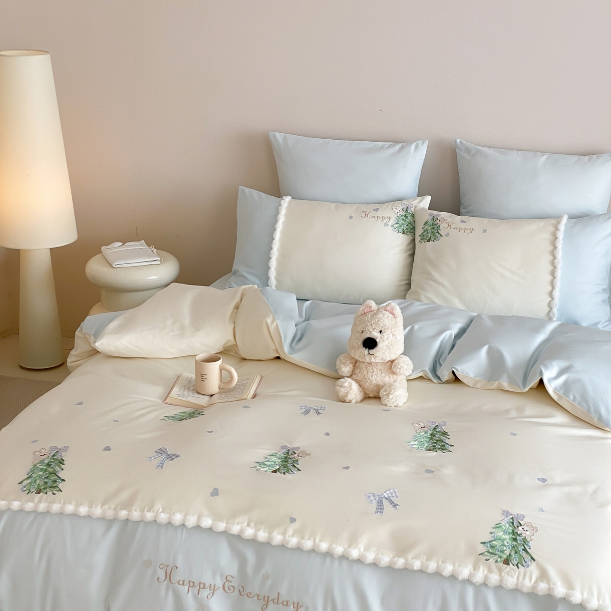 91家纺网 家纺一手货源 找家纺 （总）莎臣豹 2026新款100支新疆长绒棉四件套-森林小兔