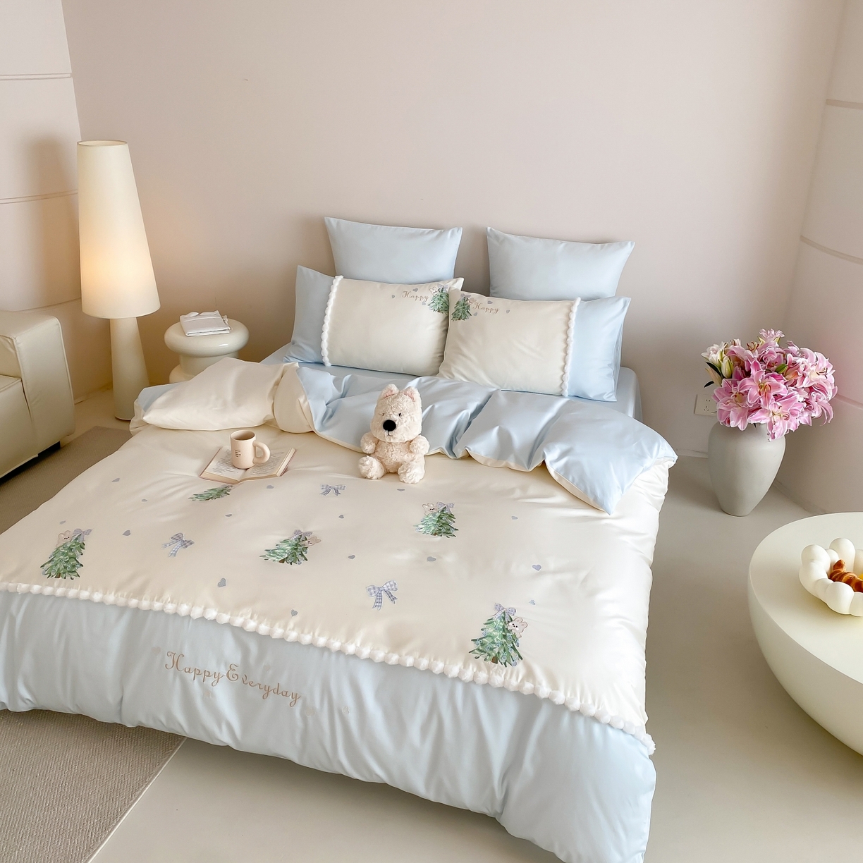 91家纺网 家纺一手货源 找家纺 （总）莎臣豹 2026新款100支新疆长绒棉四件套-森林小兔