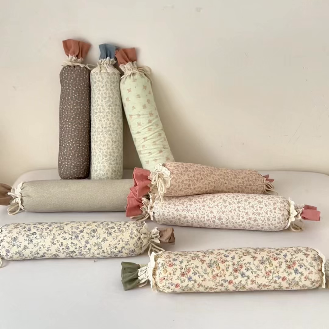 91家纺网 家纺一手货源 找家纺 卓昌枕芯 2026新款全棉双层纱小清新碎花糖果枕颈椎枕安抚枕枕芯枕头 糖果 -粉絮