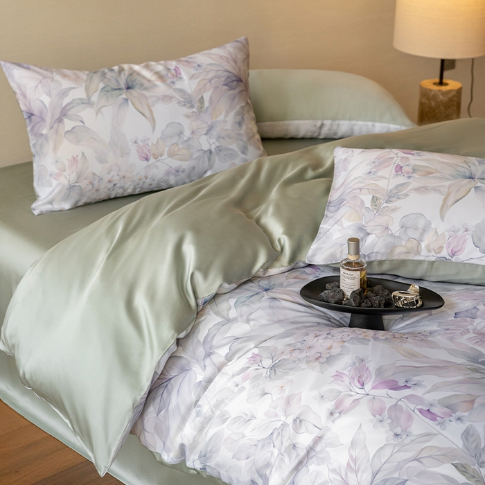 91家纺网 家纺一手货源 找家纺 帛美家纺 2026新款60s奥地利兰精天丝四件套 清妍-紫