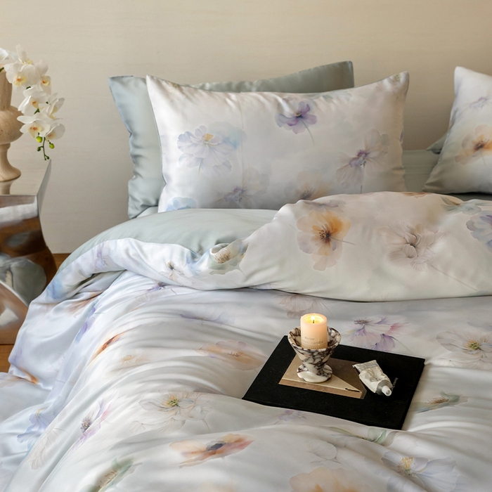 91家纺网 家纺一手货源 找家纺 帛美家纺 2026新款60s奥地利兰精天丝四件套 夏芷-淡蓝