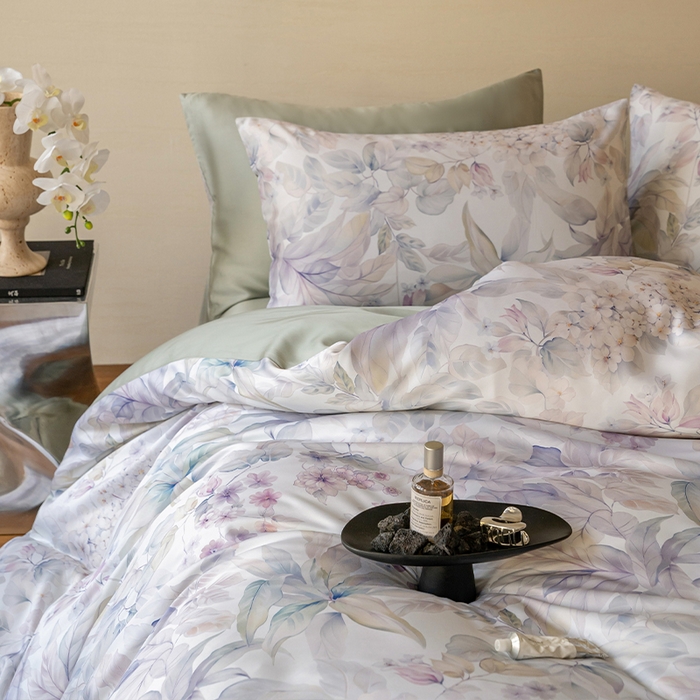 91家纺网 家纺一手货源 找家纺 帛美家纺 2026新款60s奥地利兰精天丝四件套 清妍-紫