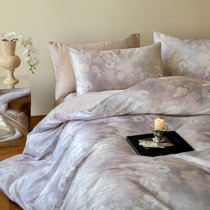 91家纺网 家纺一手货源 找家纺 帛美家纺 2026新款60s奥地利兰精天丝四件套 知槿-紫