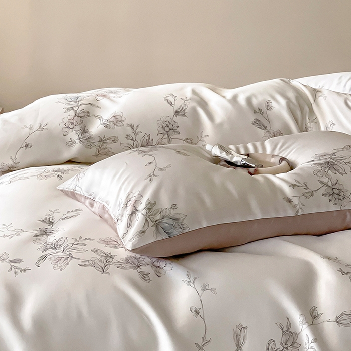 91家纺网 家纺一手货源 找家纺 帛美家纺 2026新款60s奥地利兰精天丝四件套 夕瑶-白玉