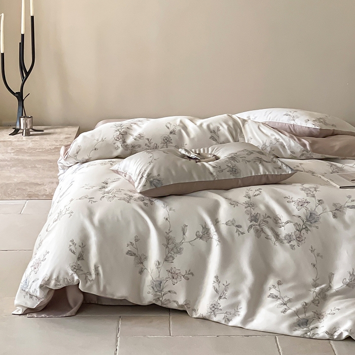 91家纺网 家纺一手货源 找家纺 帛美家纺 2026新款60s奥地利兰精天丝四件套 夕瑶-白玉