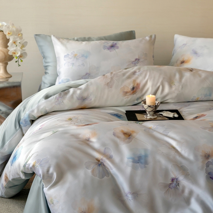 91家纺网 家纺一手货源 找家纺 帛美家纺 2026新款60s奥地利兰精天丝四件套 夏芷-淡蓝