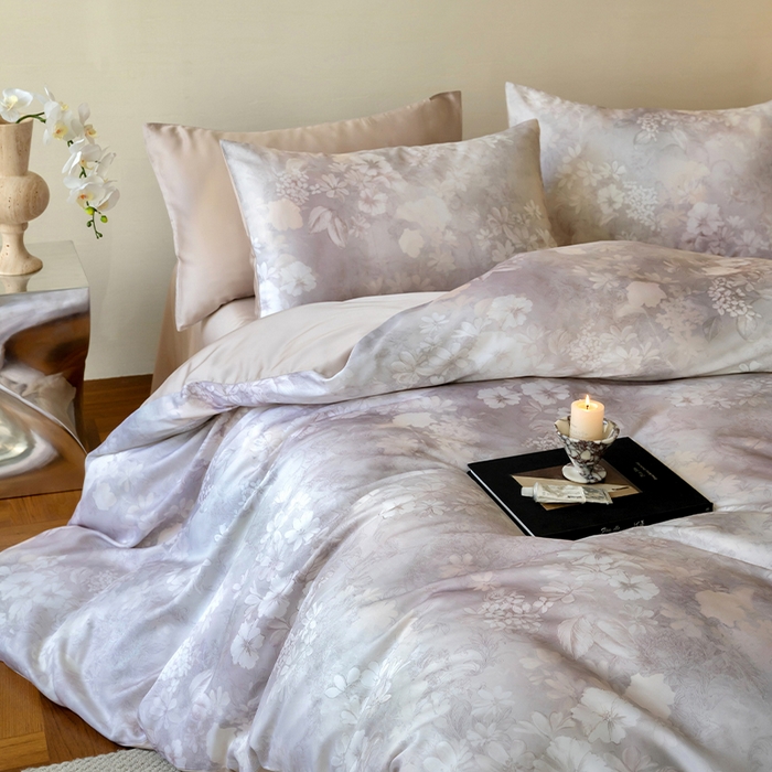 91家纺网 家纺一手货源 找家纺 帛美家纺 2026新款60s奥地利兰精天丝四件套 知槿-紫