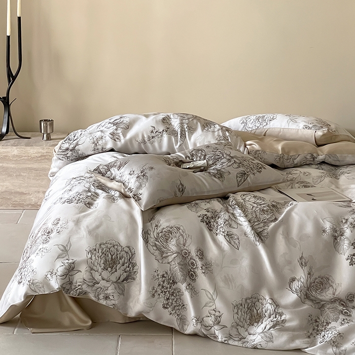 91家纺网 家纺一手货源 找家纺 帛美家纺 2026新款60s奥地利兰精天丝四件套 沁香-咖