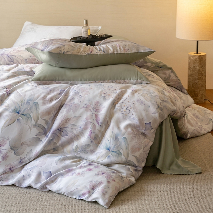 帛美家纺 2026新款60s奥地利兰精天丝四件套 清妍-紫