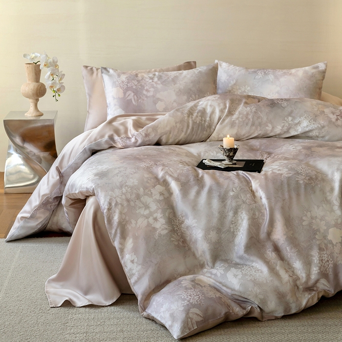 91家纺网 家纺一手货源 找家纺 帛美家纺 2026新款60s奥地利兰精天丝四件套 知槿-紫