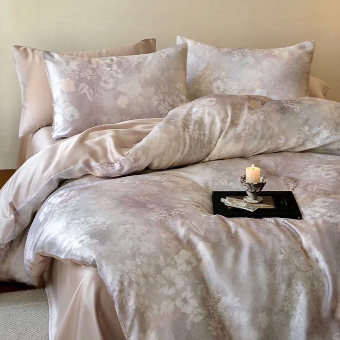 91家纺网 家纺一手货源 找家纺 帛美家纺 2026新款60s奥地利兰精天丝四件套 知槿-紫