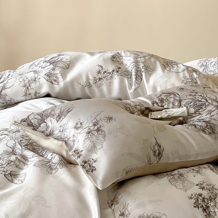 91家纺网 家纺一手货源 找家纺 帛美家纺 2026新款60s奥地利兰精天丝四件套 沁香-咖