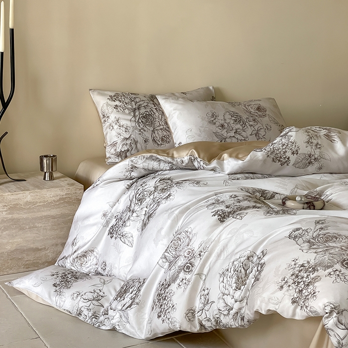 91家纺网 家纺一手货源 找家纺 帛美家纺 2026新款60s奥地利兰精天丝四件套 沁香-咖