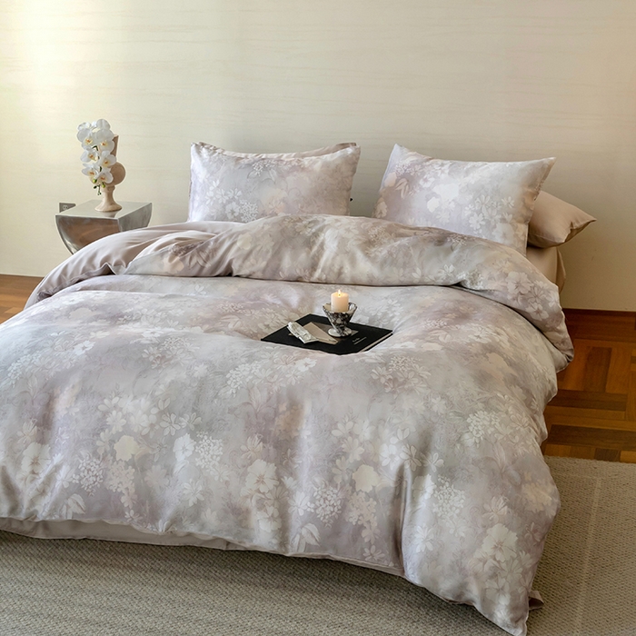 91家纺网 家纺一手货源 找家纺 帛美家纺 2026新款60s奥地利兰精天丝四件套 知槿-紫