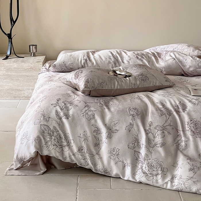 91家纺网 家纺一手货源 找家纺 帛美家纺 2026新款60s奥地利兰精天丝四件套 夏洛-玉