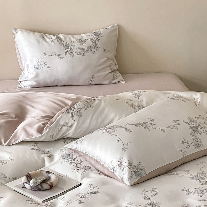 91家纺网 家纺一手货源 找家纺 帛美家纺 2026新款60s奥地利兰精天丝四件套 夕瑶-白玉