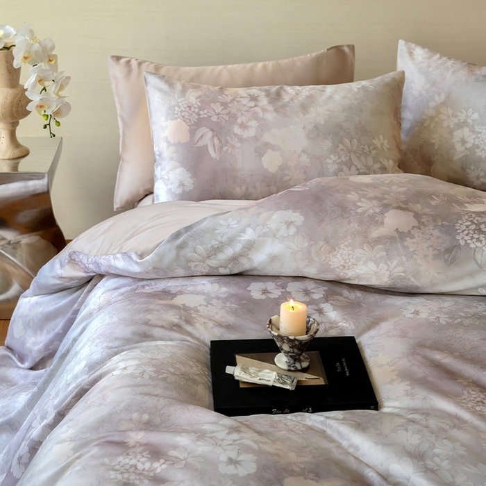 91家纺网 家纺一手货源 找家纺 帛美家纺 2026新款60s奥地利兰精天丝四件套 知槿-紫