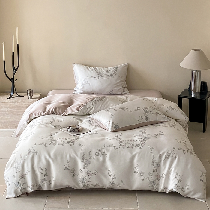 91家纺网 家纺一手货源 找家纺 帛美家纺 2026新款60s奥地利兰精天丝四件套 夕瑶-白玉