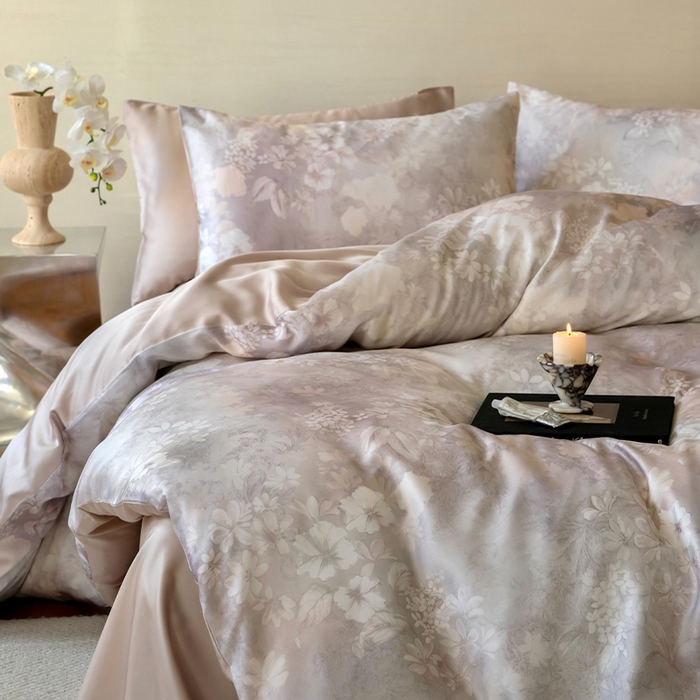 91家纺网 家纺一手货源 找家纺 帛美家纺 2026新款60s奥地利兰精天丝四件套 知槿-紫