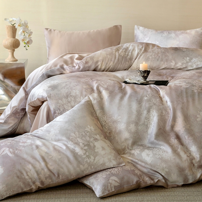 91家纺网 家纺一手货源 找家纺 帛美家纺 2026新款60s奥地利兰精天丝四件套 知槿-紫